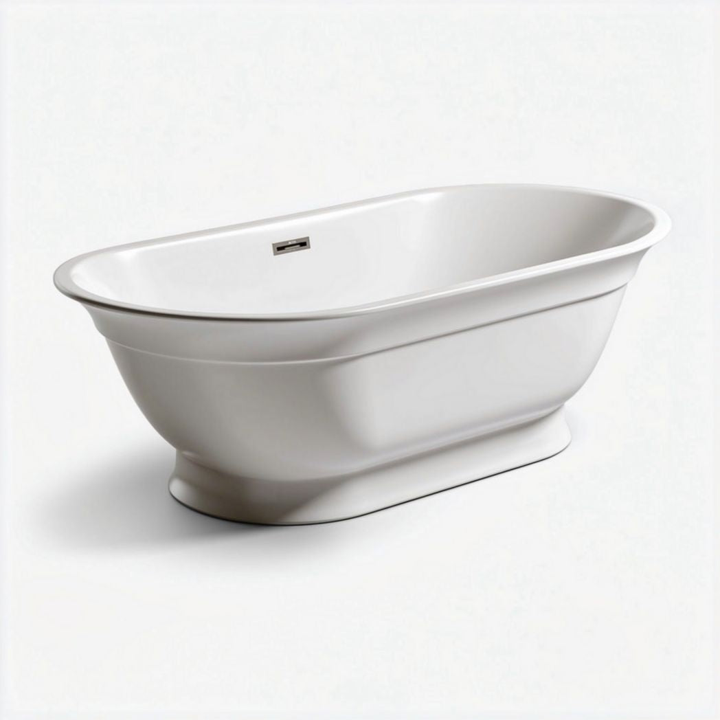 Freestanding acrylic bathtub in white for modern bathroom design 170 x 75 x 60cm